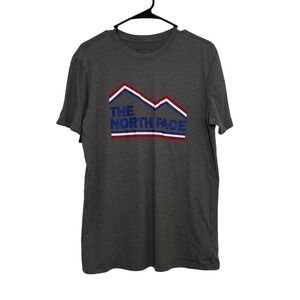 The North Face Mens Graphic Tee Shirt Charcoal Grey Mountain Logo Size M